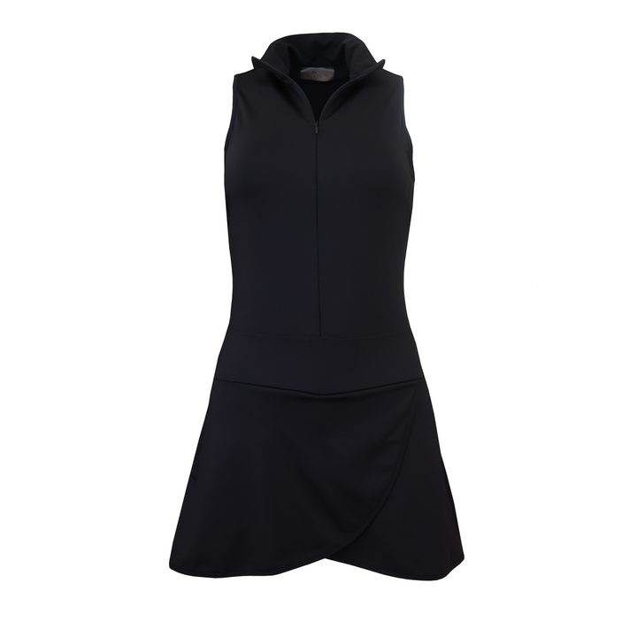Pre Order - Mock Neck Racerback Golf Dress - Black